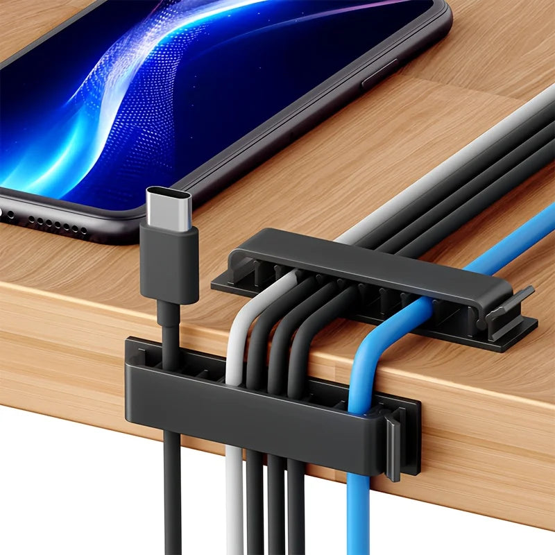 3-Pack Self-Adhesive Cable Clips – 10-Slot Wire Organizer Cable Clip Organizer SPOT