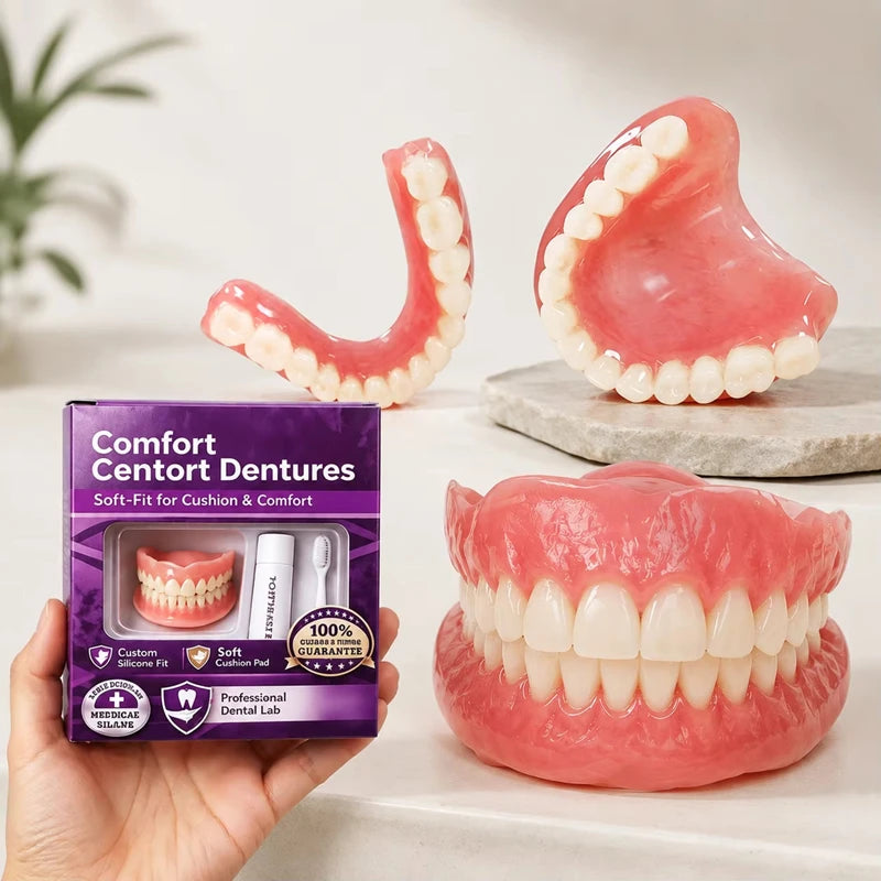 Eelhoe Silicone Dentures – Full Set Upper & Lower False Teeth Cosmetic Dentures SPOT