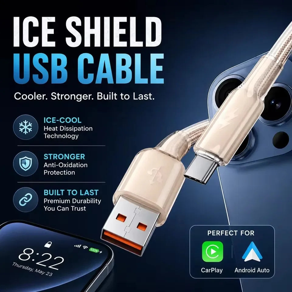 100W USB-A to USB-C Braided Cable – 6A Fast Charging 480Mbps USB-C Charging Cable SPOT