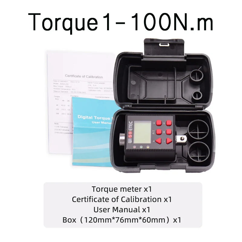 WISRETEC Digital Torque Adapter 0.1–340 N.m LED & Buzzer Digital Torque Adapter SPOT Torque1-100N.m