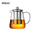 Borosilicate Glass Teapot with Stainless Steel Infuser 1L Glass Teapot SPOT 400ml