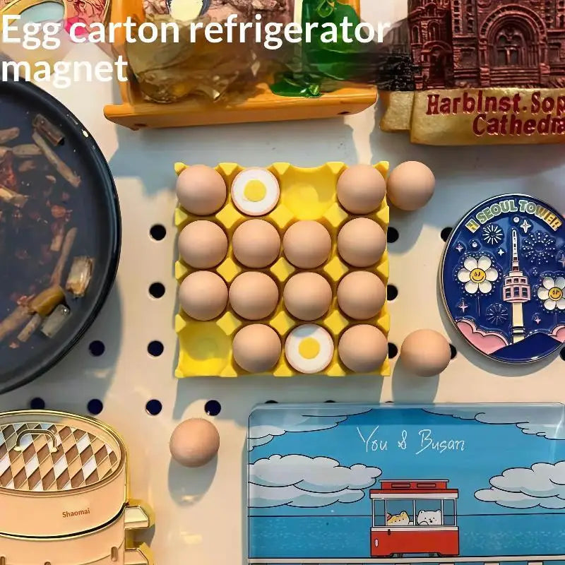 Egg Carton Fridge Magnet Set – Fun Kitchen Note Holder Refrigerator Magnet Set SPOT Default Title