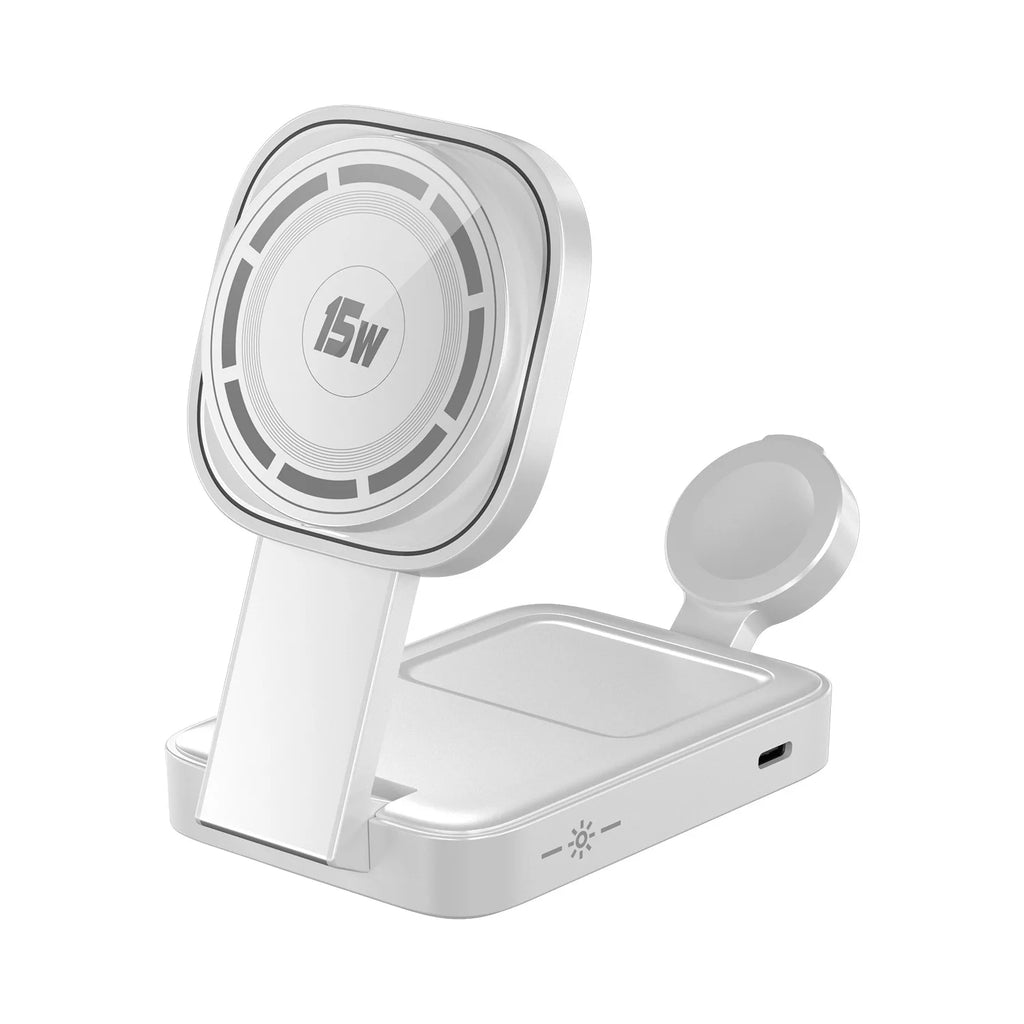 VIKEFON 3-in-1 Magnetic Wireless Charger – iPhone, iWatch & AirPods Wireless Charging Station SPOT NO QI2