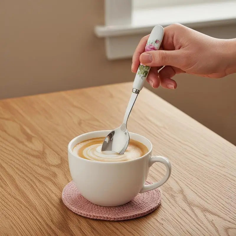 Stainless Steel Coffee Spoon with Ceramic Handle | Mixing Spoon Coffee Spoon SPOT