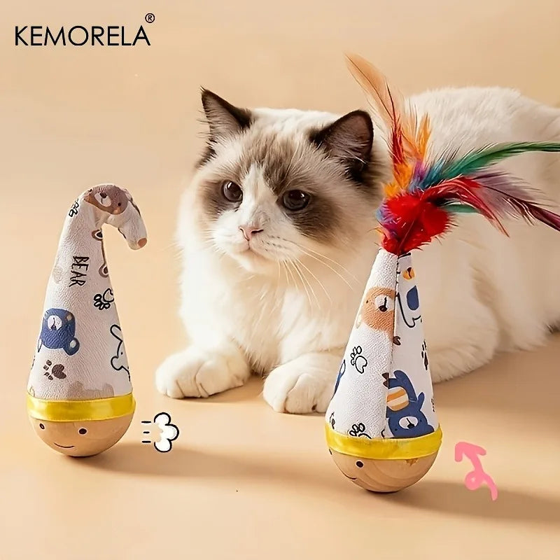 KEMORELA Swing Cat Toy – Interactive Feather Pet Toy Interactive Cat Toy SPOT