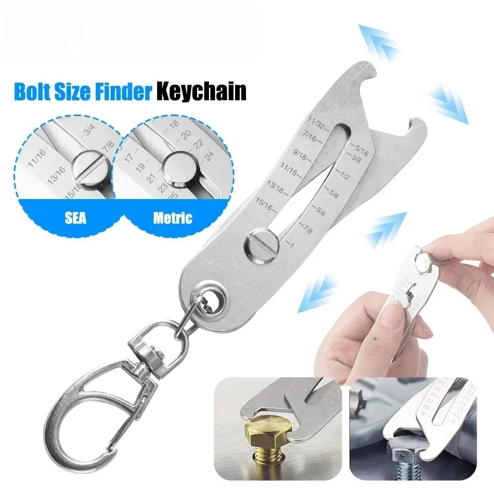 Portable Thread Gauge – Bolt & Nut Size Checker Keychain Thread Size Gauge SPOT