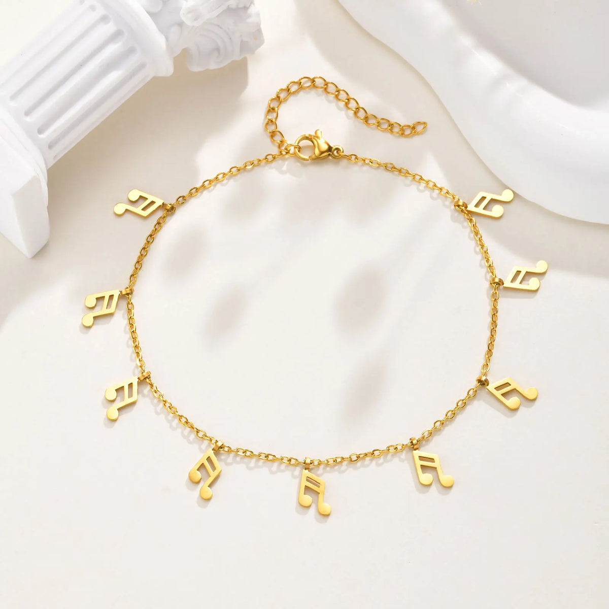 18K Gold Plated Musical Notes Teardrop Anklet for Women Gold Plated Anklet SPOT