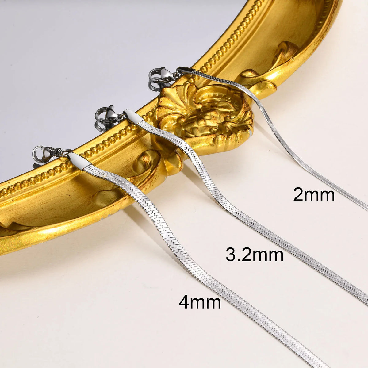 Herringbone Snake Chain Bracelet – 18K Gold Plated Stainless Steel Chain Link Bracelet SPOT