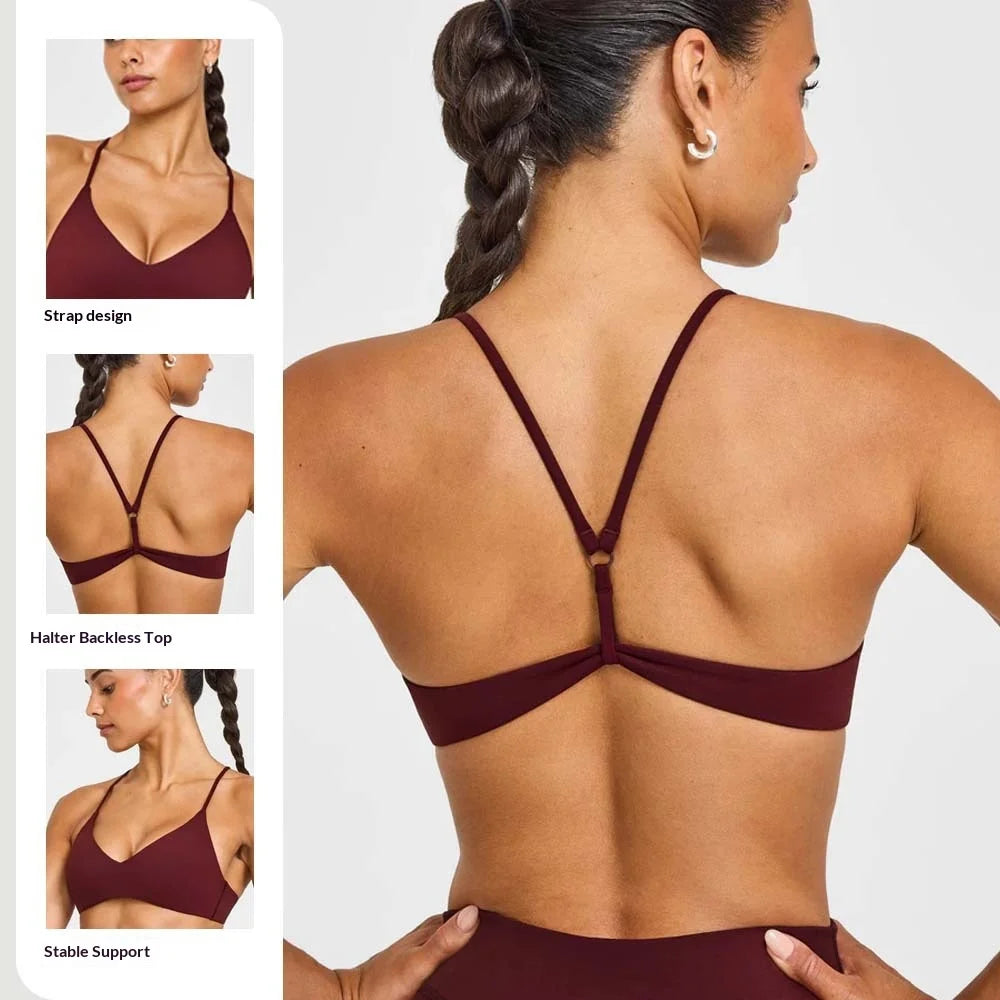 Women's Racerback Sports Bra – Breathable Nylon Yoga Top Sports Bra SPOT
