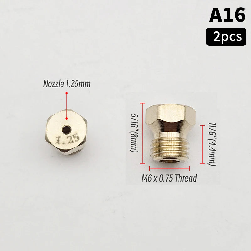 2-Pack Brass LPG Conversion Jets – Gas Stove Burner Nozzles Gas Burner Nozzle SPOT 1.25 nozzle 2PCS