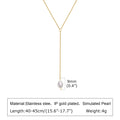Meaeguet Gold Plated Lariat Necklace – Double Layered Pendant Lariat Pendant Necklace SPOT NC-1568G