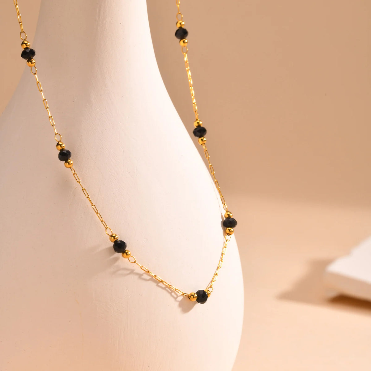 18K Gold Plated Stainless Steel Bead Chain Necklace for Women Chain Bead Necklace SPOT