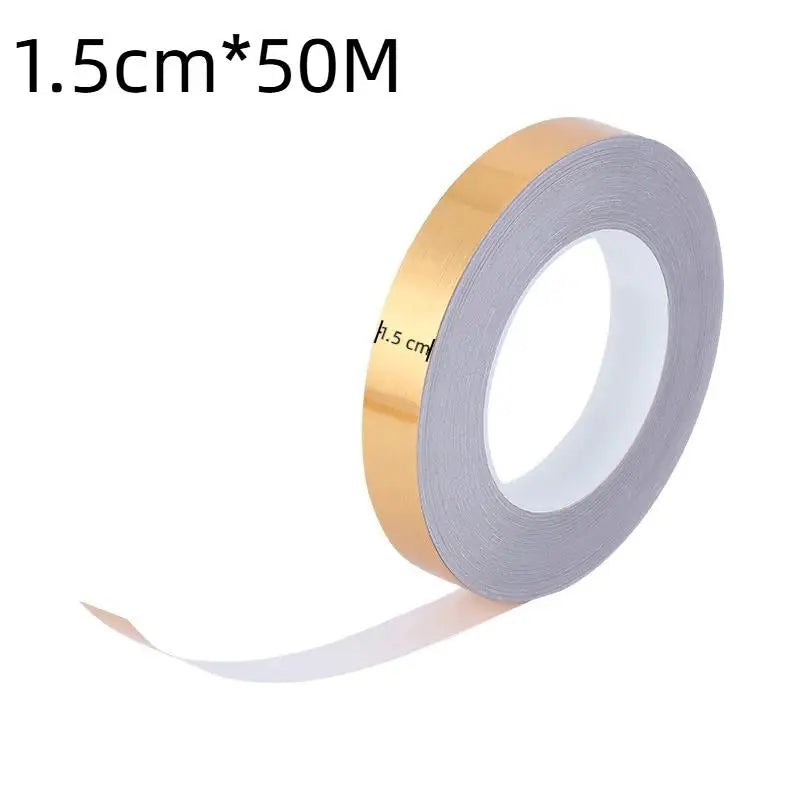 Gold Self-Adhesive Waterproof Tile Gap Sealing Strip 50M PET Decorative Sealing Tape SPOT 10MM
