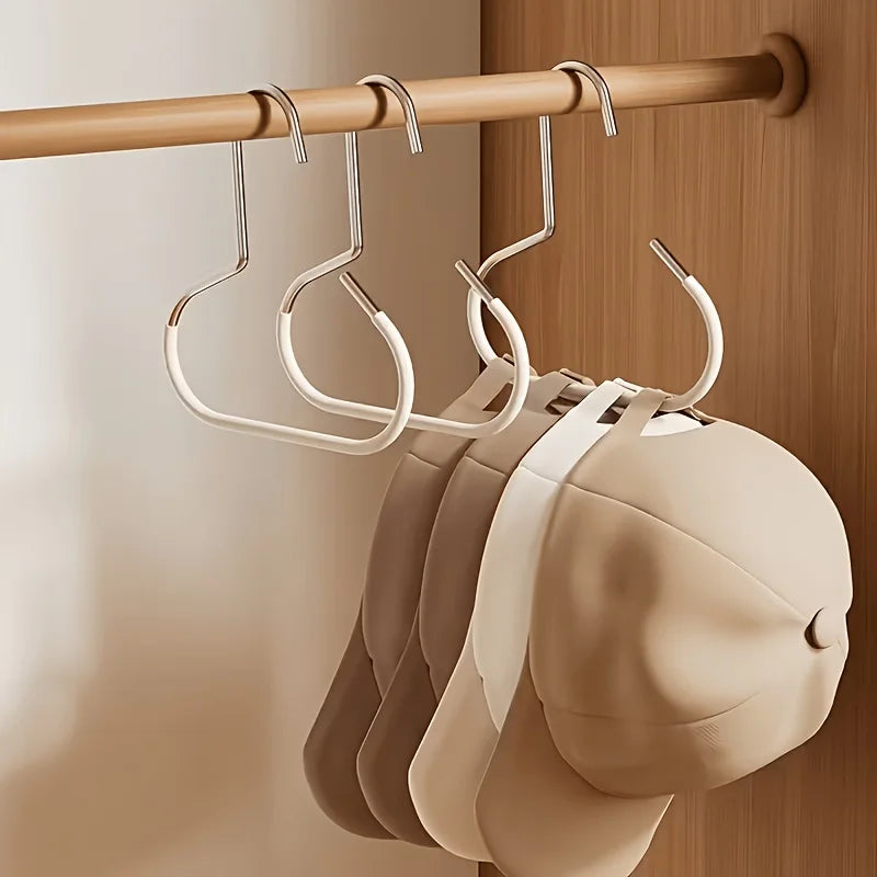 5-Pack Stainless Steel Hat Hangers – Non-Slip Closet Ring Hooks Closet Hat Hooks SPOT