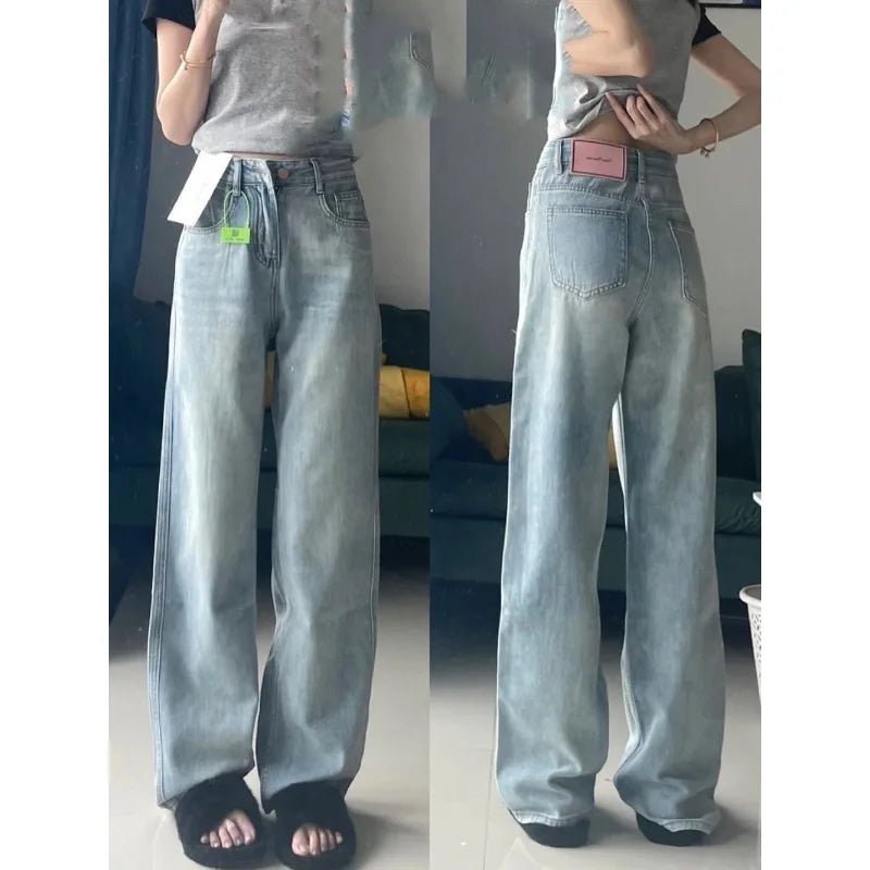 Women's Y2K High Waist Baggy Wide Leg Jeans | Stretch Casual Wide Leg Jeans SPOT