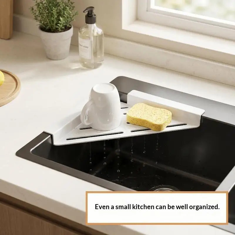 Kitchen Sink Corner Rack – Sponge Holder & Organizer Sink Corner Organizer SPOT
