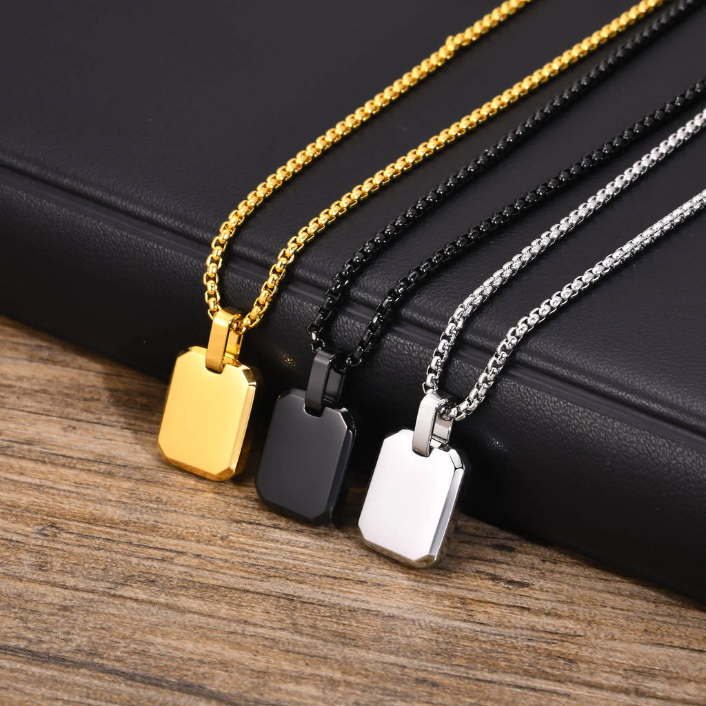 Custom Engraved Dog Tag Necklace | Stainless Steel Pendant Personalized Pendant Necklace SPOT