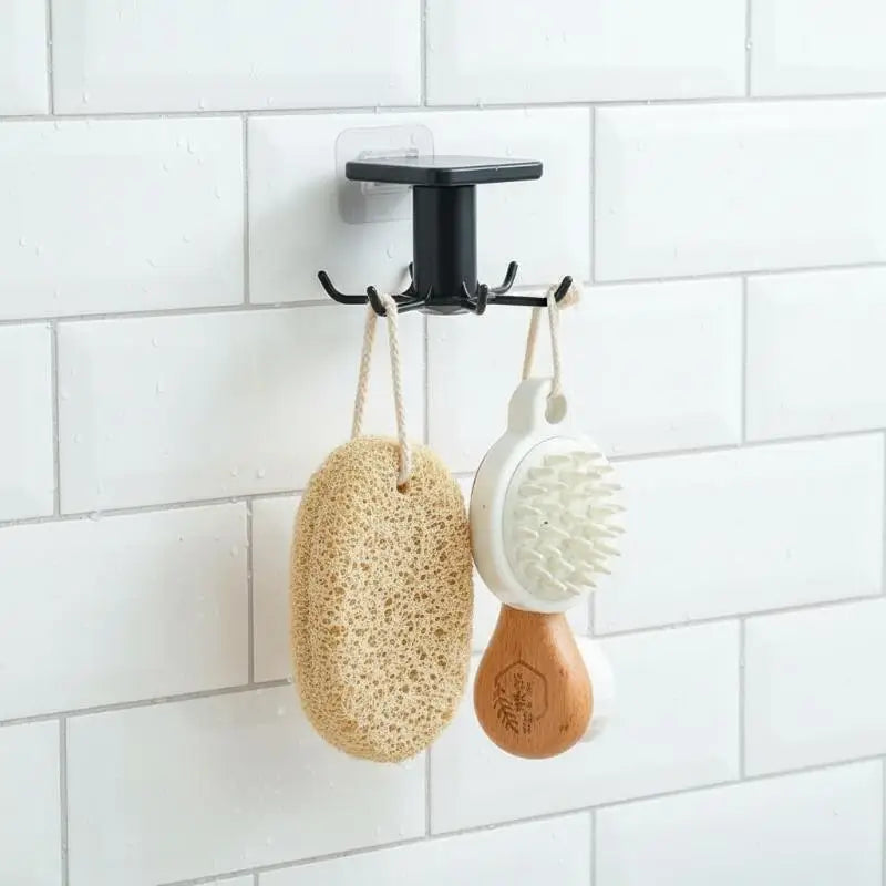 Under Cabinet 360° Rotating Kitchen Utensil Hook – 6 Hooks Cabinet Utensil Hook SPOT
