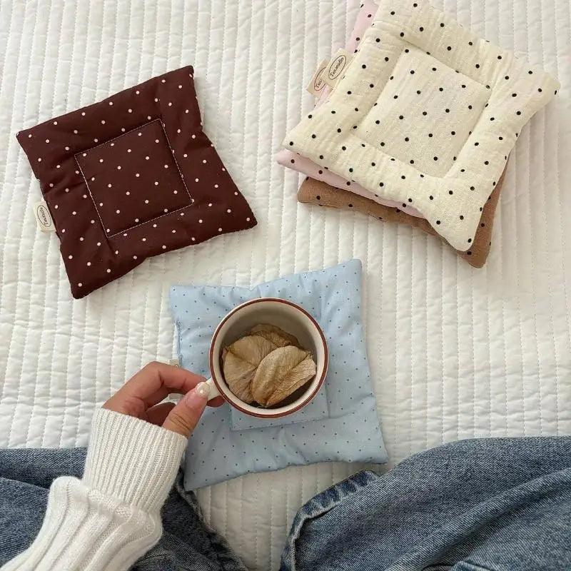 Vintage Floral Quilted Cotton Coasters – Cottagecore Cup Mat Quilted Cotton Coaster SPOT