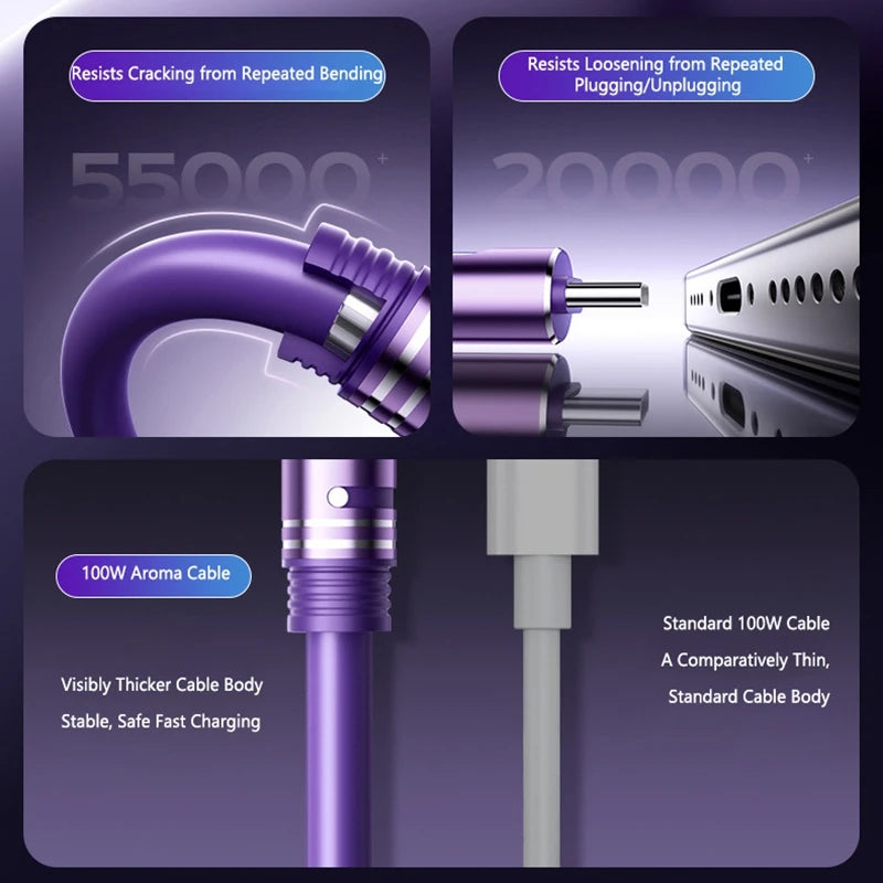 100W USB-C Fast Charging Cable with Ambient Light | iPhone & Android USB-C Charging Cable SPOT