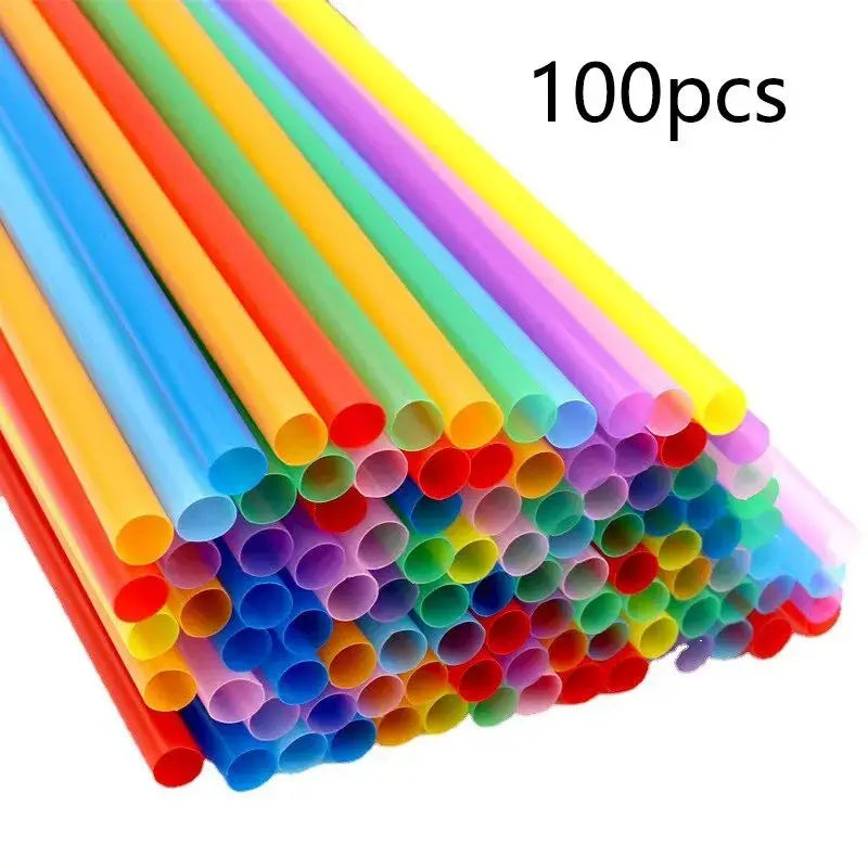 100-Pack Colorful Flexible Disposable Drinking Straws 6×190mm Disposable Drinking Straws SPOT Muti Color 100pcs