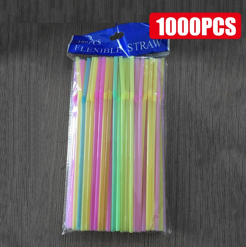 Multicolor Drinking Straws 100–1000 Pcs | Party & Cocktail Drinking Straws SPOT Multicolor-1000PCS