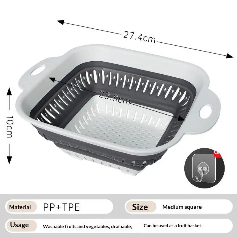 Foldable Silicone Drain Basket – Collapsible Colander Bowl Collapsible Colander SPOT A3