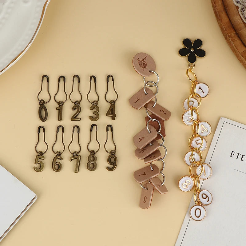 Numbered Stitch Markers with Bead Chain – Crochet & Knitting Stitch Markers SPOT