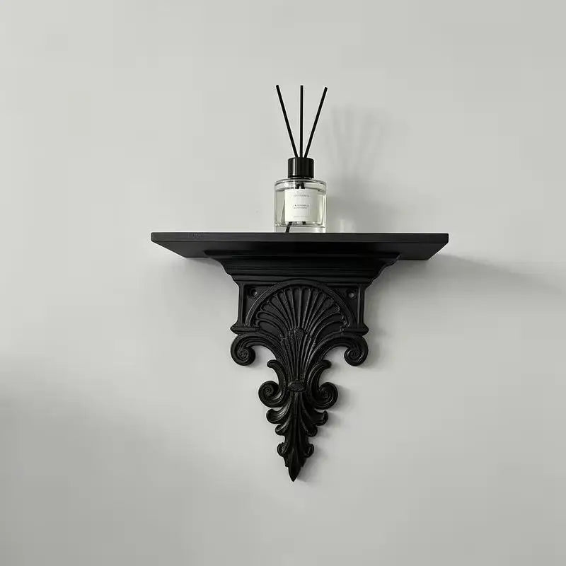 Gothic Floating Wall Shelf – Carved Retro Plant Display Stand Floating Wall Shelf SPOT