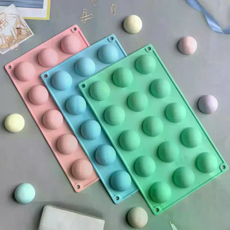 15-Cavity Half Sphere Silicone Mold – Chocolate, Mousse & Baking Silicone Baking Mold SPOT
