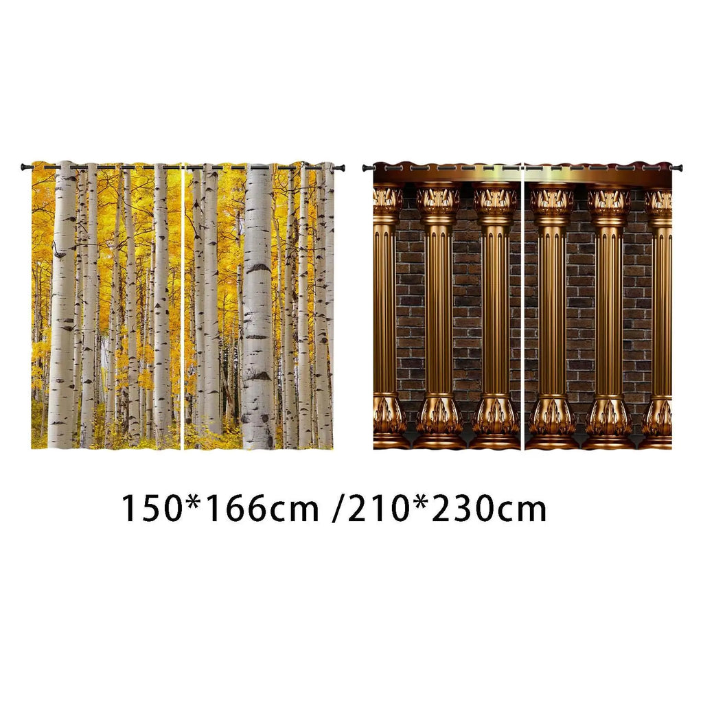 2-Panel Thermal Blackout Curtains – Printed Grommet Drapes Blackout Curtains SPOT
