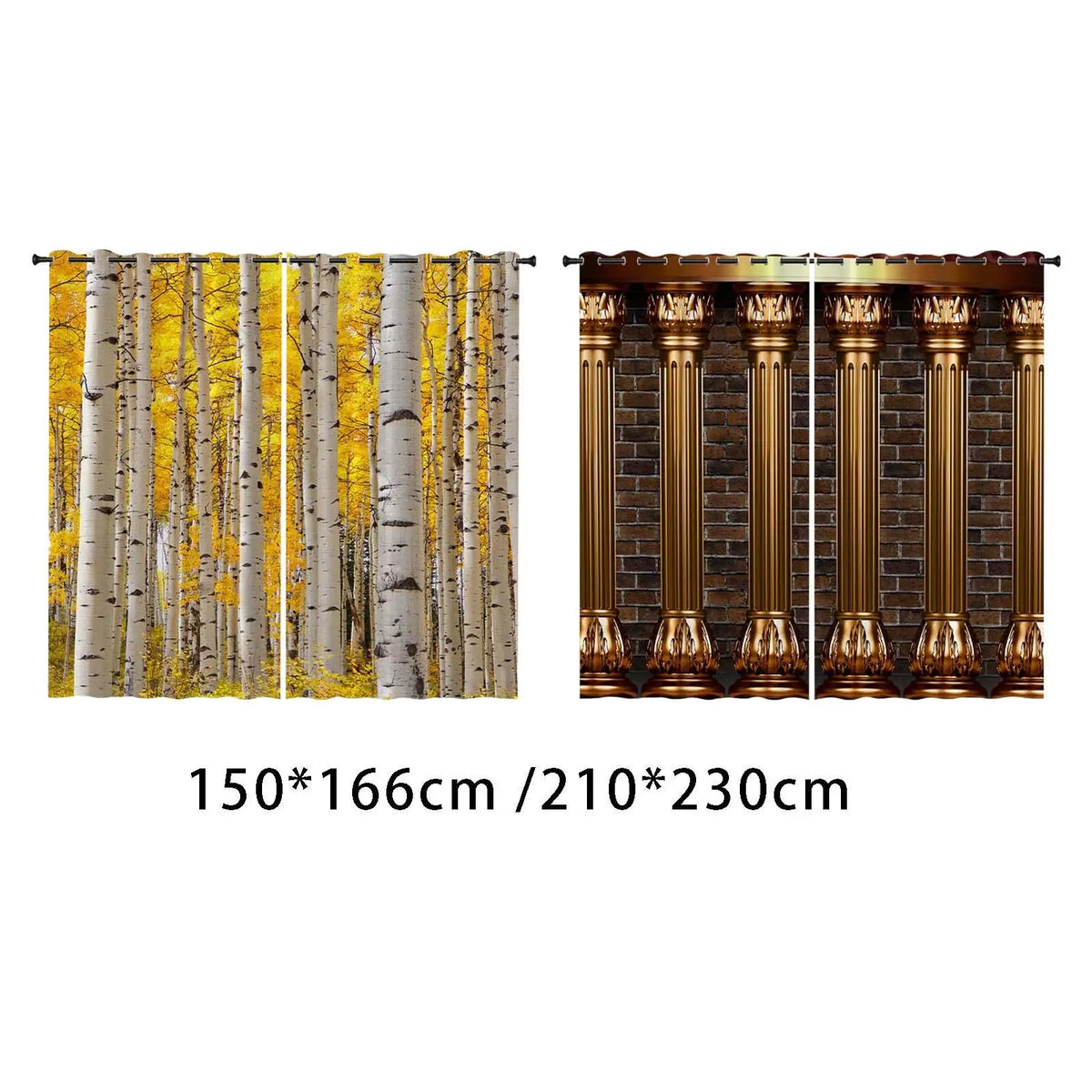 2-Panel Thermal Blackout Curtains – Printed Grommet Drapes Blackout Curtains SPOT