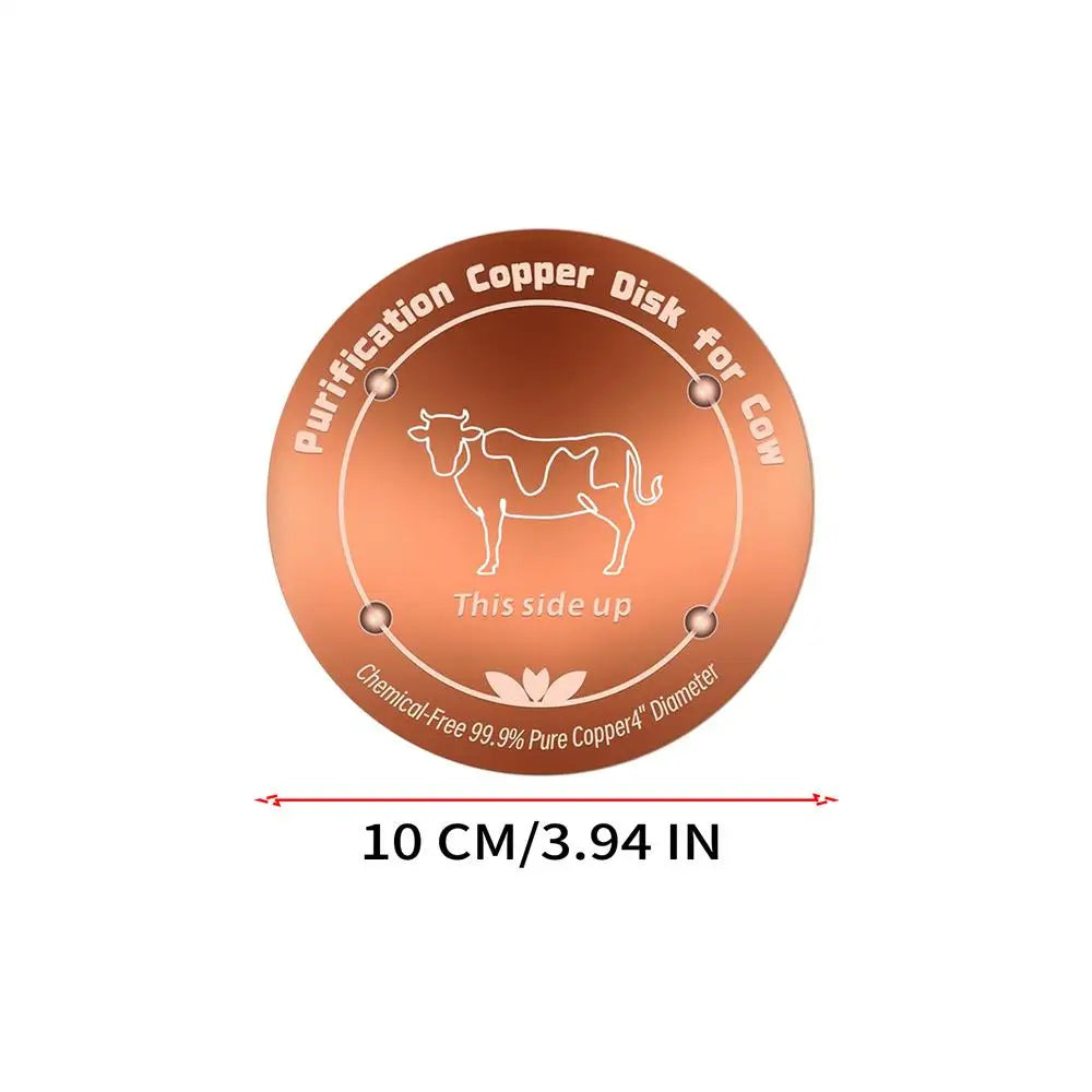4" Copper Bird Bath Purifier Disk | 3-Point Outdoor Support Bird Bath Purifier SPOT cow