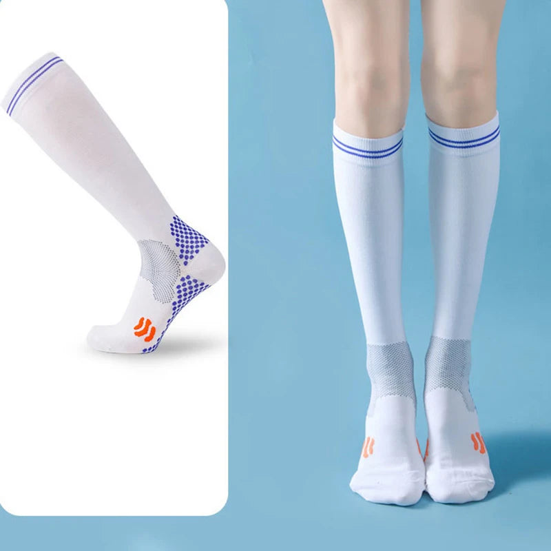 Sport Compression Socks – Moisture-Wicking Running & Cycling Compression Sport Socks SPOT White