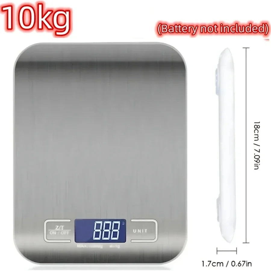 5kg Digital Kitchen Scale – Stainless Steel, 1g Precision Digital Kitchen Scale SPOT White 10kg 1g
