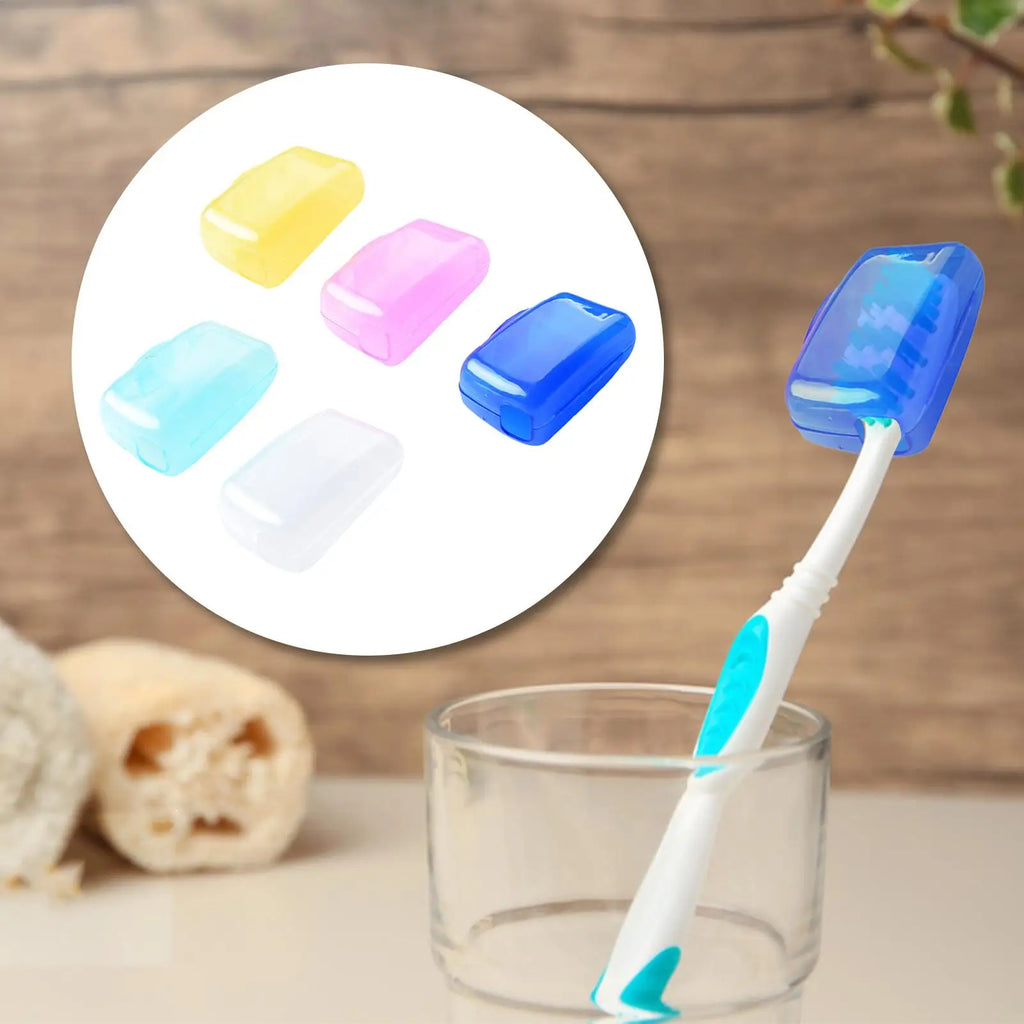 5-Pack Toothbrush Head Covers – Travel Hygiene Caps, Food-Grade Toothbrush Cap Cover SPOT