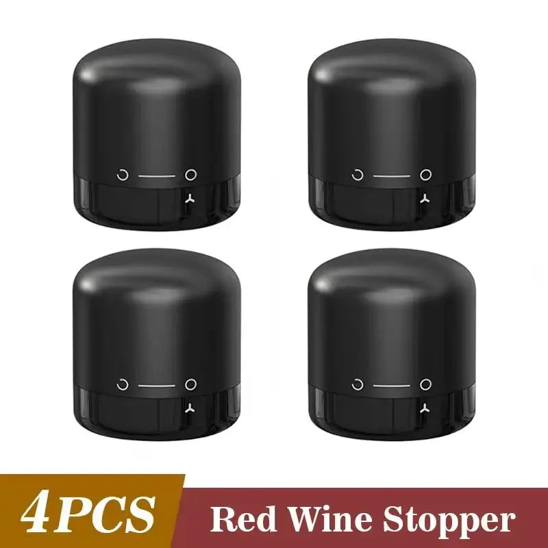 Vacuum Wine Bottle Stopper – Leak-Proof ABS Preserver Wine Bottle Stopper SPOT 4pcs A