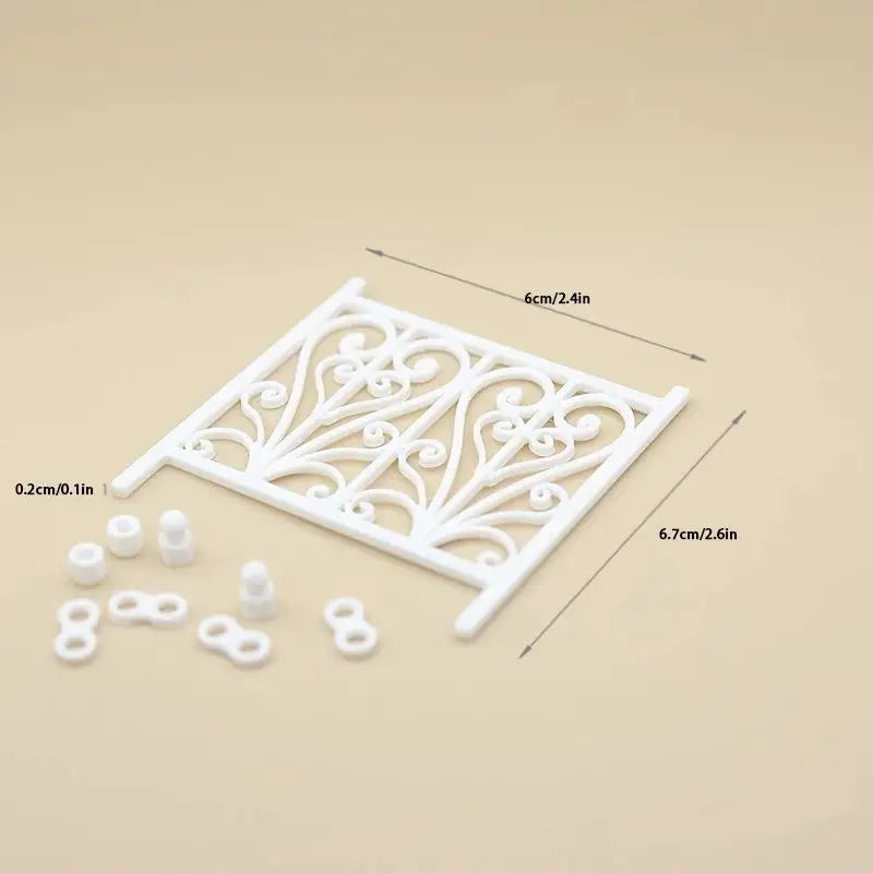 Miniature Carved Fence Guardrail – DIY Dollhouse & Scene Decor Dollhouse Accessory SPOT A1