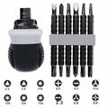 Ergonomic Ratchet Screwdriver Set – Double-Headed, Multi-Bit Ratchet Screwdriver Set SPOT Black