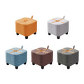 Small Square Ottoman Footstool – Modern Minimalist Sofa Bench Ottoman Footstool SPOT Brown