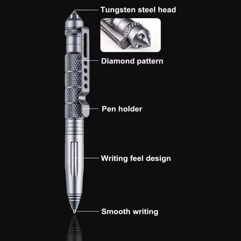 Military Tactical Pen – Aluminum Glass Breaker EDC Survival Tool Tactical Pen SPOT