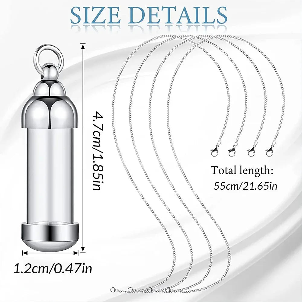 Acrylic Tube Memorial Vial Pendant Necklace – Keepsake Urn Memorial Vial Necklace SPOT