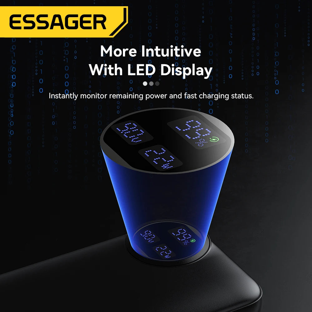 Essager 20000mAh Power Bank 22.5W PD Fast Charge Built-In Cables Portable Power Bank SPOT