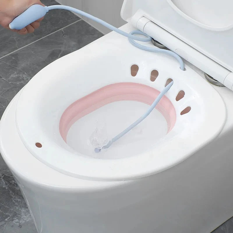 Collapsible Sitz Bath Kit with Flusher Hose – Fits Toilet Seat Sitz Bath Kit SPOT
