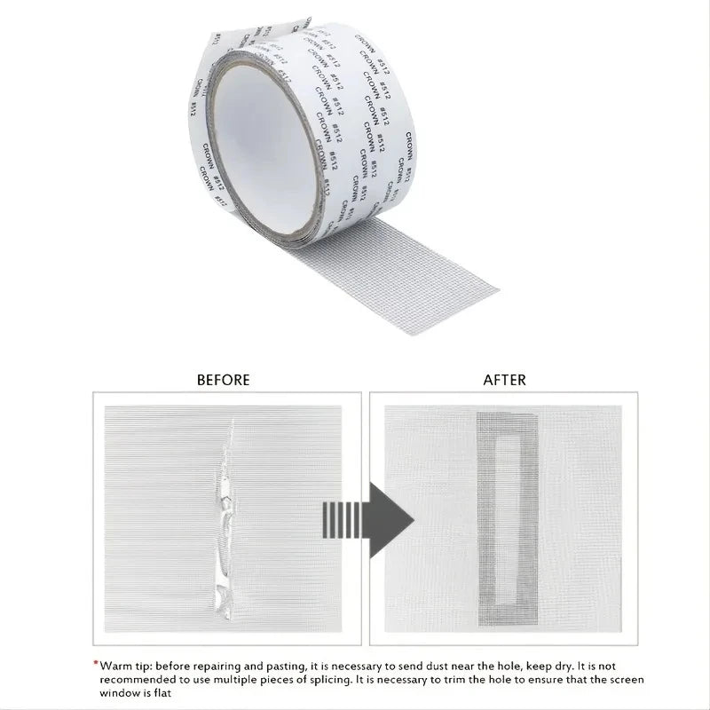 Window Screen Repair Tape Self-Adhesive Mesh Patch 5cm x 2m Screen Repair Tape SPOT