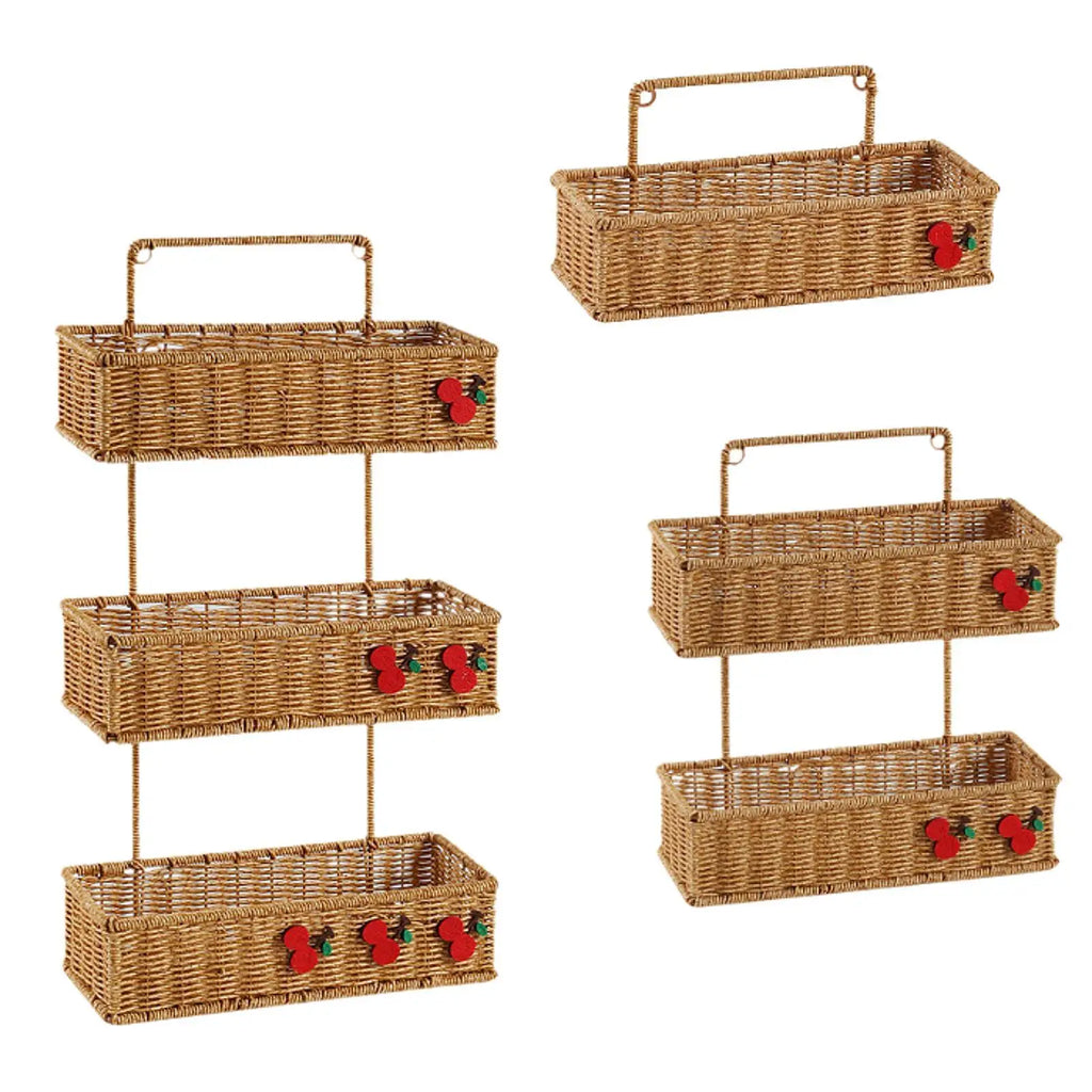 Woven Hanging Storage Basket – Wall Mount Kitchen Organizer Hanging Storage Basket SPOT