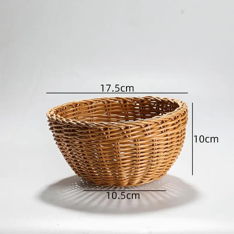 Woven Rattan-Style Serving Basket – Bread, Fruit & Veggie Tray Woven Serving Basket SPOT A4