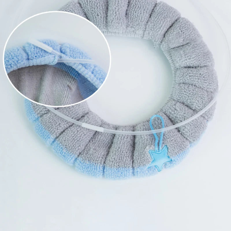 Knitted Toilet Seat Cover Mat – Washable O/U Universal Fit Toilet Seat Cover SPOT