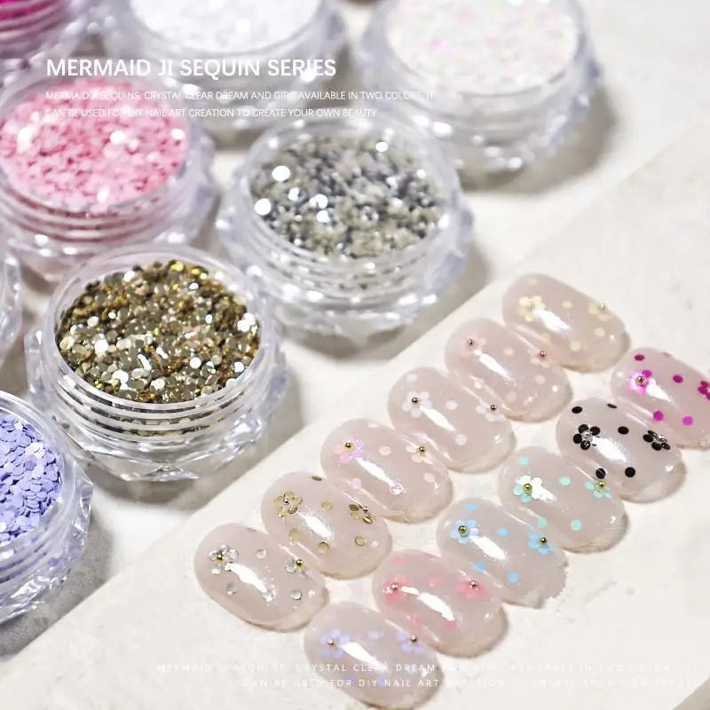 1mm Mini Circular Nail Glitter – Sparkling DIY Nail Art Sequins Nail Art Glitter SPOT