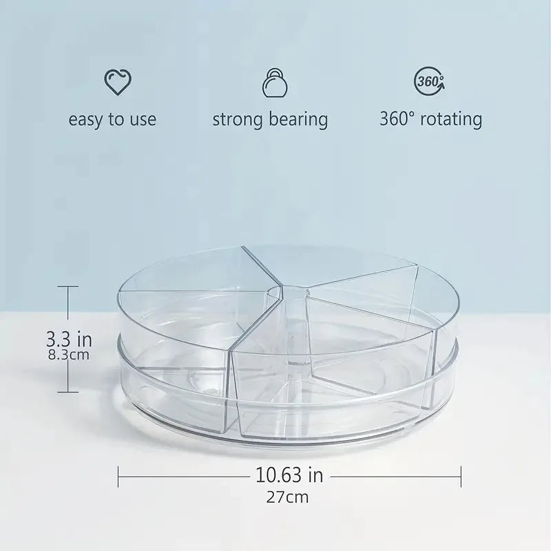 11" Rotatable Lazy Susan Organizer with 5 Divided Bins Lazy Susan Organizer SPOT